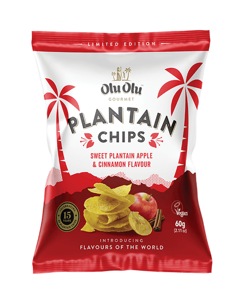 Limited Edition Plantain Chips Sweet Plantain Apple & Cinnamon flour 60g