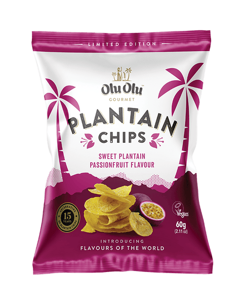 Limited Edition Plantain Chips Sweet Plantain Passionfruit Flavour 60g