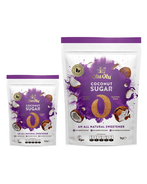 Coconut Sugar - all natural sweetener grouped different sizes 